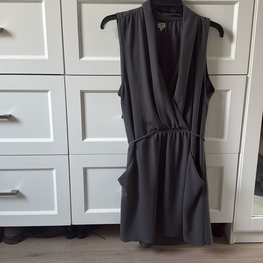 Wilfred Charcoal Sleeveless Mini Dress